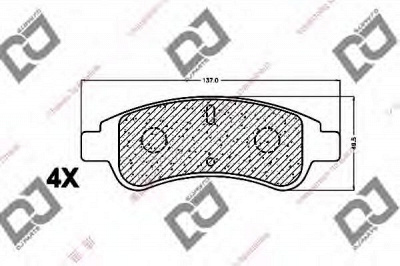 DJ PARTS bp1279 -  Комплект тормозных колодок, дисковый тормоз